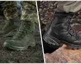 Dwa rodzaje solidnych butów w góry: zielone, taktyczne i czarne, trekkingowe. Gotowe na każdą wyprawę.